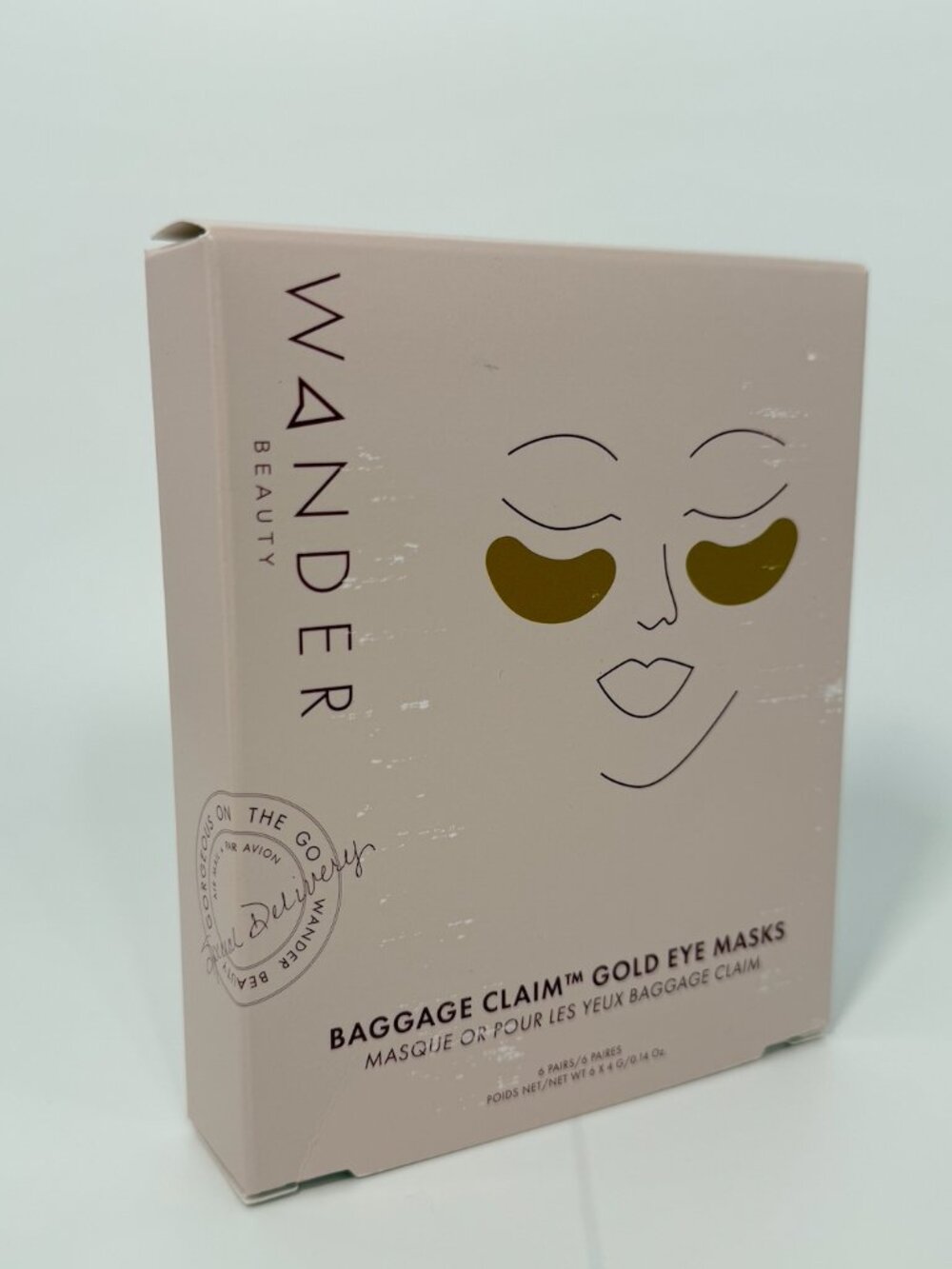 Wander Beauty Baggage Claim Gold Eye Masks 6 Pair NIB Brightening Eye Patches